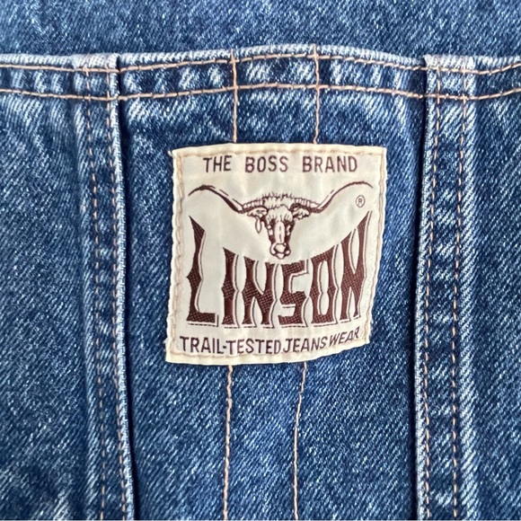 Vintage LINSON Denim Jeans Bib Overalls Pants Pantsuit 100% Cotton - Picture 11 of 16